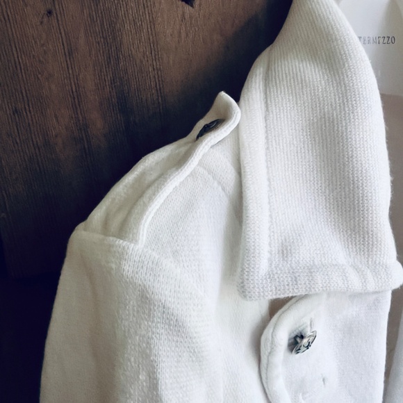 BEBE Rare Vintage Cropped Fitted Jersey Off-white Jacket Lined 💯 Cotton S - Picture 7 of 12